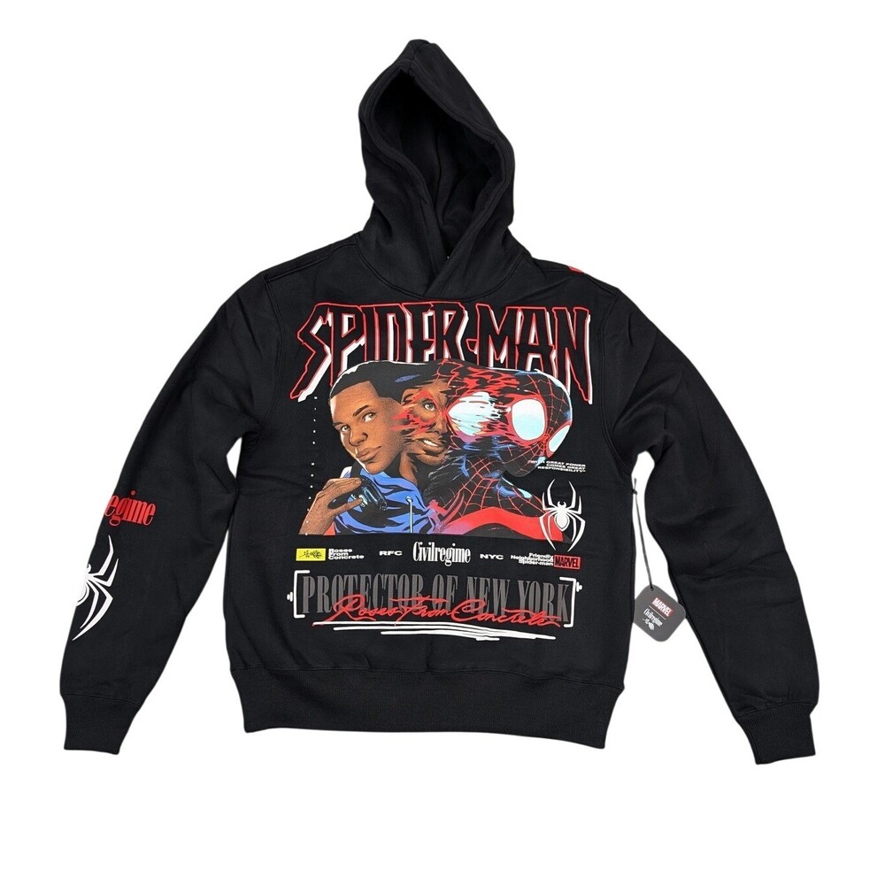 Civil Regime Marvel Spider-Man Miles Morales Twisted Chaos Hoodie Black Small